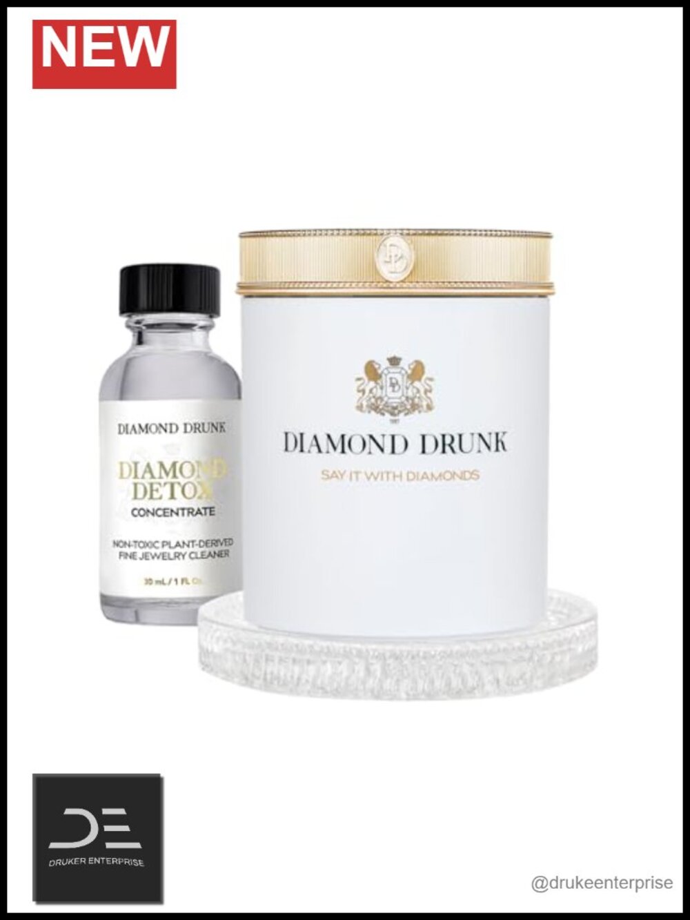 Non-Toxic Fine Jewelry Cleaner Kit for Diamond, Gold & Platinum - 2 Month Supply